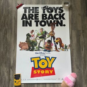 Vintage 1995 TOY STORY Original One Sheet Movie Promo Poster DISNEY/PIXAR